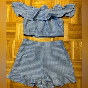 Summer Linen Set in Blue